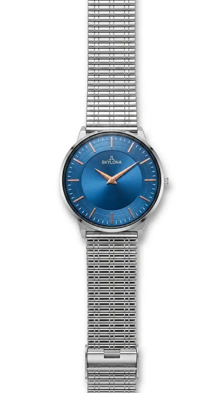 The Meridian Timepiece Midnight Deep Blue · Rose Gold Hands